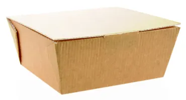 Bio Snack Box aus Karton,  braun, 750 ml, Deckel ohne Fenster