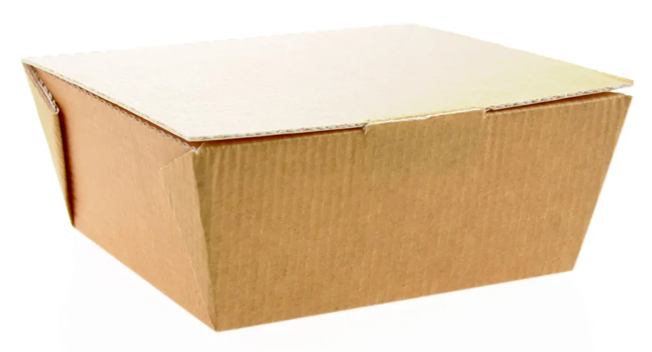 Snack Box en carton, brun, couvercle sans fenêtre, 750ml