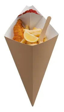 Snack-Tüte aus Karton, braun, 279x168 mm