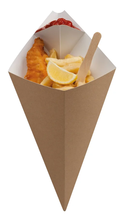 Snack-Tüte aus Karton, braun, 279x168 mm