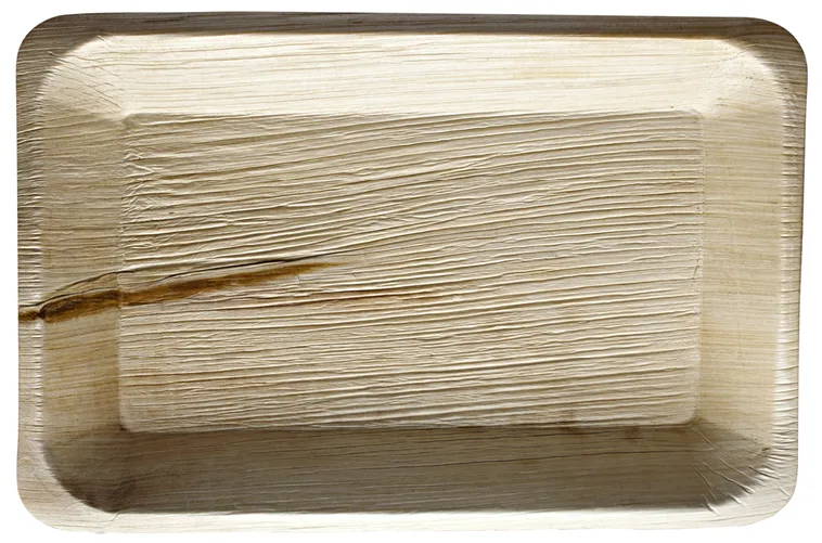 Palmblatt Teller, braun, 24 x 16 x 2.5 cm