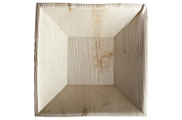 Palmblatt Schale braun, 16 x 16 cm