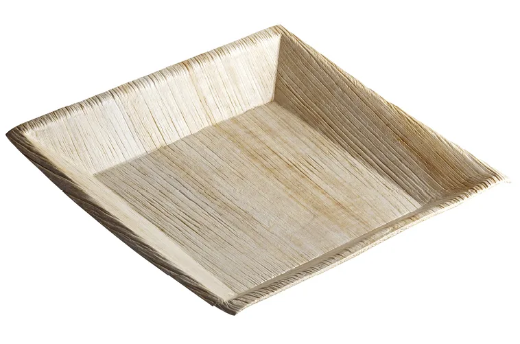 Palmblatt Teller, braun, 18 x 18 x 2.5 cm