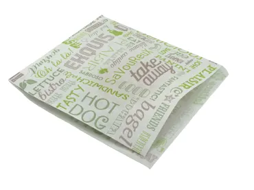 Hamburger-Beutel, weiss, "Parole",  17 x 18 cm