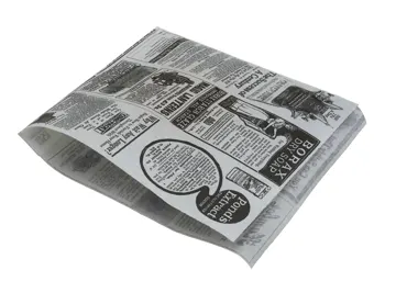 Hamburger-Beutel, weiss, "Times",  17 x 18 cm