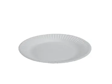 Bio Einweg Teller aus Karton, weiss, Ø 15 cm