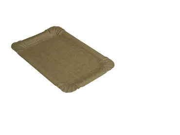 Einweg Wurstteller aus Karton, braun, 11 x 17.5 cm