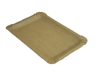 Einweg Wurstteller aus Karton, braun, 13 x 20 cm