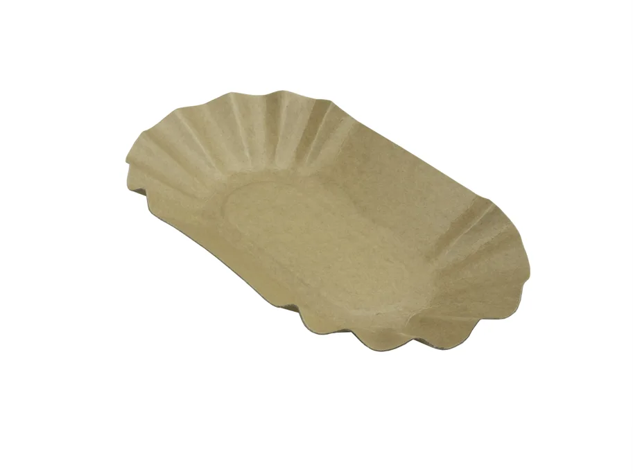 Einweg Pommes-Frites-Schale aus Karton, braun, 19.5 x 11 x 3 cm