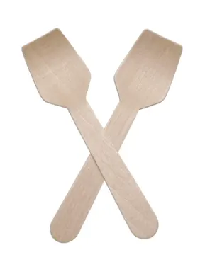 Bio Einweg Glacelöffel aus Holz, einzelverpackt