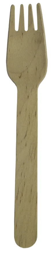 Bio Einweg Gabel aus Holz, braun, 16 cm