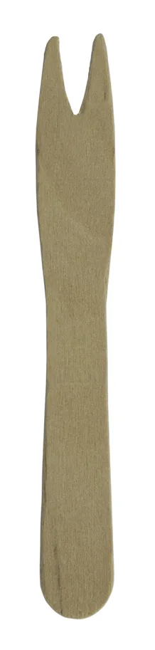 Bio Einweg Pommes-Frites Gabel aus Holz, braun, 8.5 cm