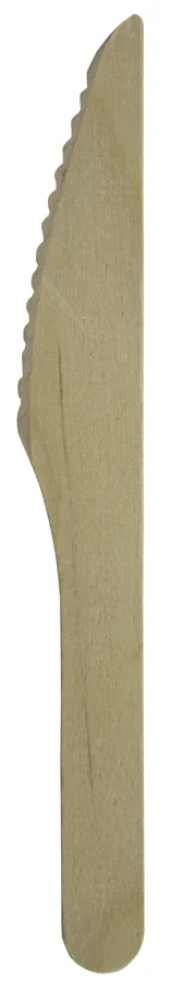 Bio Einweg Messer aus Holz, braun, 16.5 cm