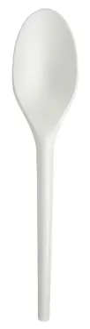 Bio Einweglöffel aus CPLA, weiss, 17 cm