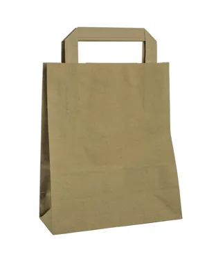 Tragtasche aus Papier, braun, 180 x 220 x 80 mm