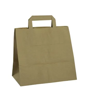 Tragtasche aus Papier, braun, 260 x 250 x 170 mm