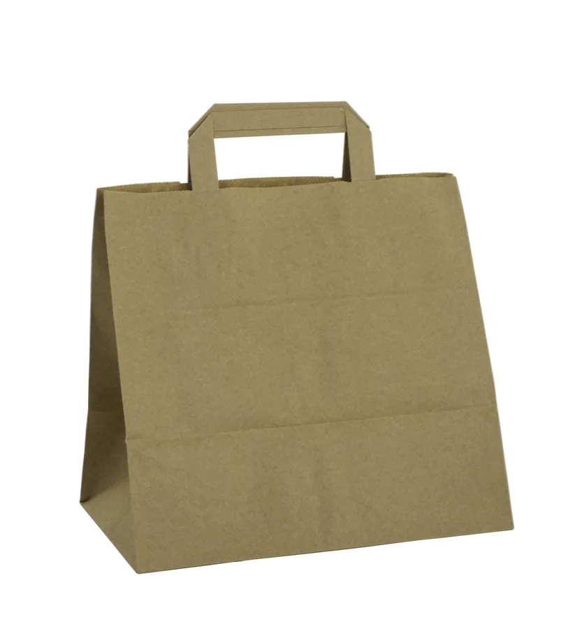 Tragtasche aus Papier, braun, 260 x 250 x 170 mm
