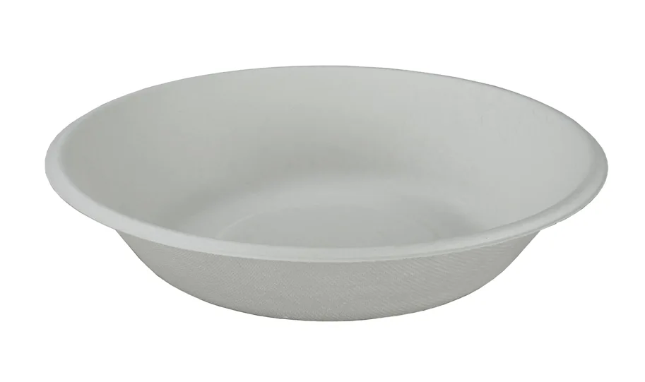Einweg Schale aus Bagasse,  weiss, 6.8 dl