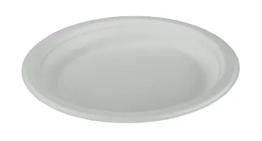 Einweg Teller aus Bagasse, weiss, 18 cm
