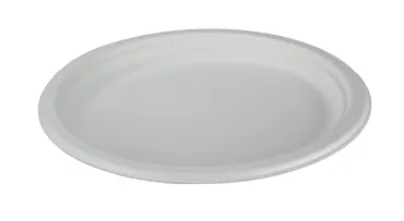 Einweg Teller aus Bagasse,  weiss, Ø 26 cm