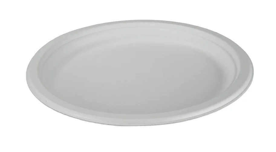 Einweg Teller aus Bagasse,  weiss, Ø 30 cm