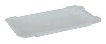 Einweg Wurstteller aus Karton, weiss, 9 x 15 cm