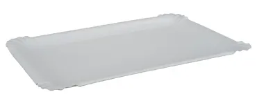 Einweg Wurstteller aus Karton,  weiss, 17 x 23 cm