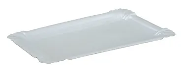 Einweg Patisserieteller aus Karton, weiss, 11 x 17.5 cm