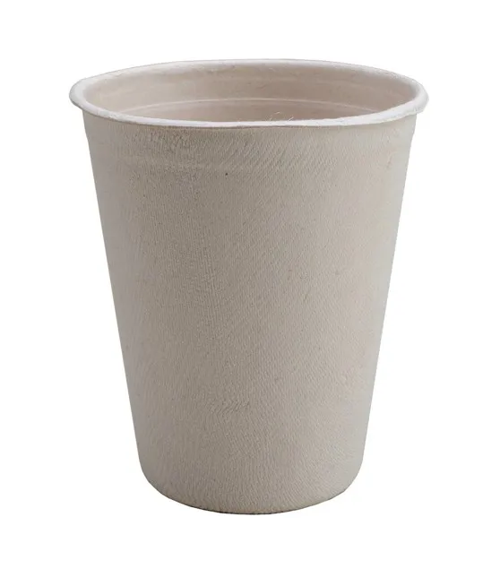 Einweg Trinkbecher aus Bagasse, 2.6dl, weiss