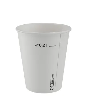 Bio Einweg Trinkbecher aus Karton, 2dl, weiss