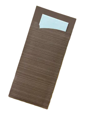 Bestecktaschen, braun, mit Serviette