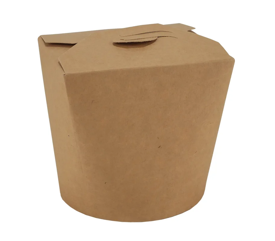 Einweg Nudel-Box aus Karton, braun, 750 ml