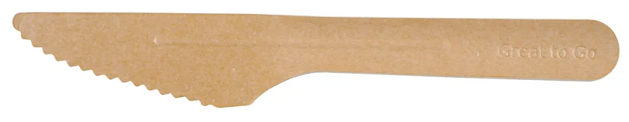 Bio Einweg Messer aus Karton, braun, 16.5 cm