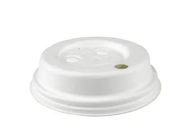 Couvercle pour coffee-to-go en bagasse, blanc, Ø80mm