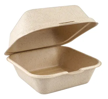 Einweg Hamburger-Box aus GoldenFibre, beige, 15 x 16 x 8 cm