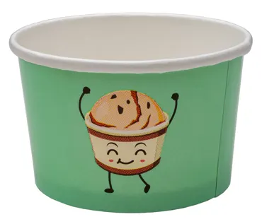 Einweg Glacebecher aus Karton, mit Druck, 100ml