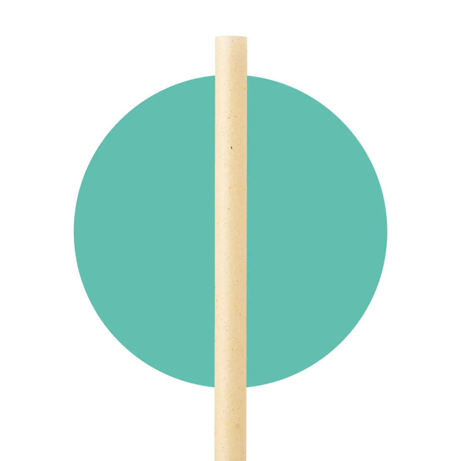 Pailles jetable Refork, beige, ø6mm, 20cm