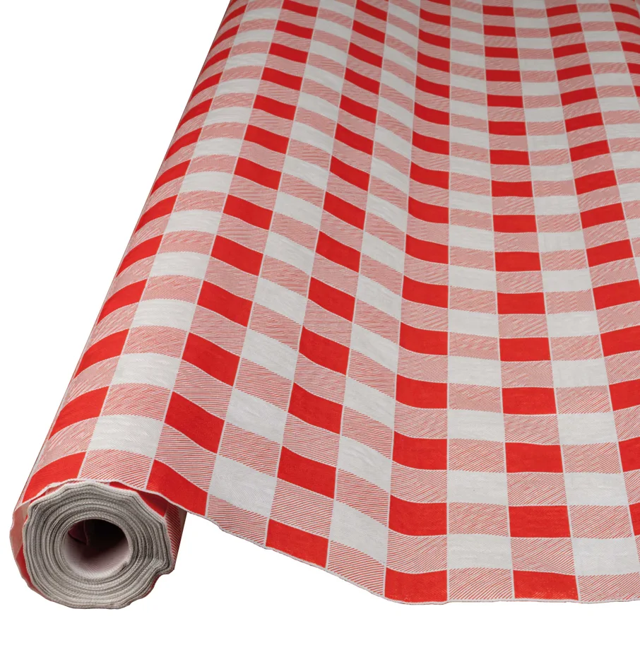 Tischtuchrolle aus Papier, rot-weiss kariert, 100 cm x 10 m