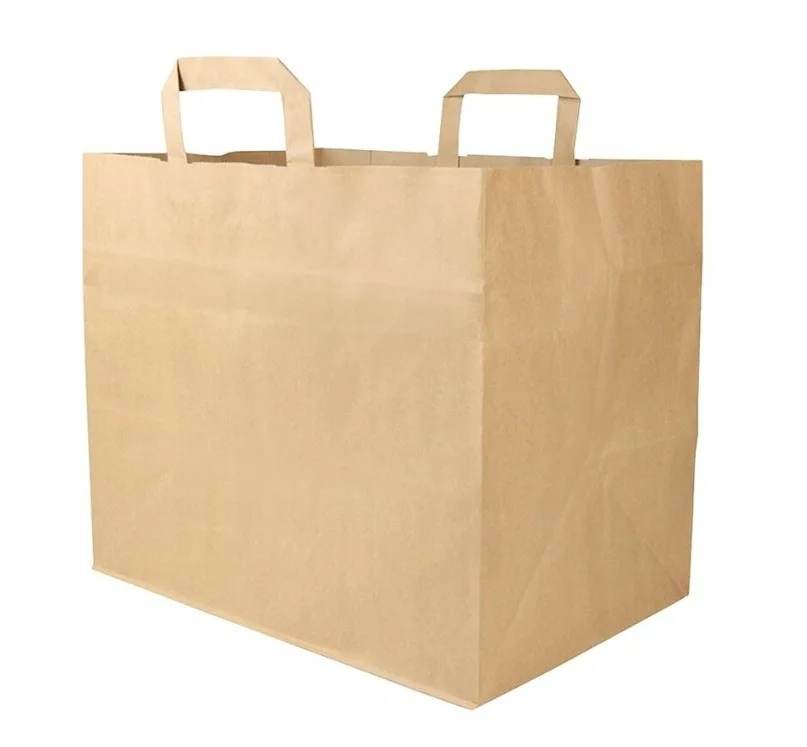 Tragtasche aus Papier, braun, 320 x 270 x 220 mm